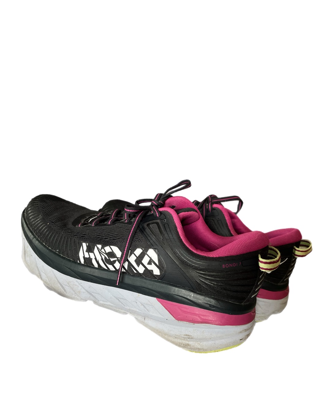 Hoka Bondi 7 Women's Black And Hot Pink Running Shoe Size 9